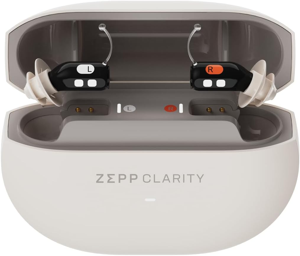 Jeden OTC sluchové pomôcky pre seniorov dospelých - takmer neviditeľný, Adaptívny zvuk, 18 HR batérie, bezdrôtové & USB nabíjacie puzdro, App Control, Lifetime Service & Audiography Care