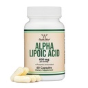 Alpha Lipoic Acid 600mg per Serving, 60 Kapsule (Tretia strana testované, non-GMO, Gluten Free, Vegan Safe) Silný antioxidant pre neuropatiu a kardiovaskulárne zdravie (ALA Supplement) by Double Wood