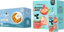 Hethstia Konjac Jelly Jahodová príchuť s kolagénom Peptidy 10 balení a Konjac Ryža bez lepku 12 balení s nízkym obsahom kalórií, Keto, bez cukru, zdravé potraviny