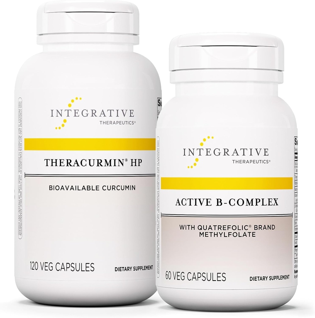 Integratívne terapie Bundle s Active B- Complex, 60 Kapsule a Theracurmin HP, 120 Kapsule - Active B- Complex na podporu energetického metabolizmu* - Theracurmin To je 27x viac Biodostupný