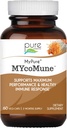 PURE ESENCE LABS MYCOMune Immune Suplement - Concentrated Organic Mushroom Powder Extract - Reishi, Lion's Mane, Cordyceps, Chaga, Shiitake, Maitake - 60 Caps