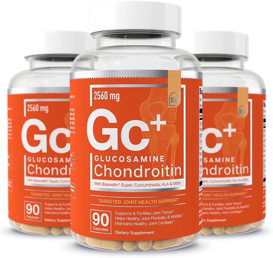 Esenciálne prvky Glukozamín Chondroitín MSM Boswellia Serrata Kyselina hyalurónová Supplement Joint Support Antioxidant Supplement for Flexibility - 270 Kapsule (3 balenia)