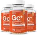 Esenciálne prvky Glukozamín Chondroitín MSM Boswellia Serrata Kyselina hyalurónová Supplement Joint Support Antioxidant Supplement for Flexibility - 270 Kapsule (3 balenia)