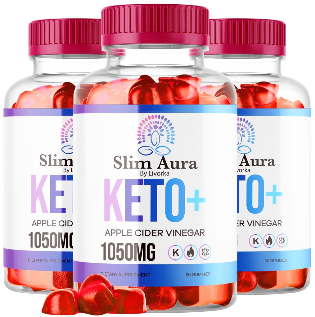 (3 balenie) Slim Aura Keto ACV Gummies - Oficiálne Slim Aura Keto Plus Apple Cider Ocogar 1050MG Advanced Formula Gummy, Všetky Natural Premium Formula, Slimaura Gomitas Recenzie, 300 Gummy po dobu 5 mesiacov