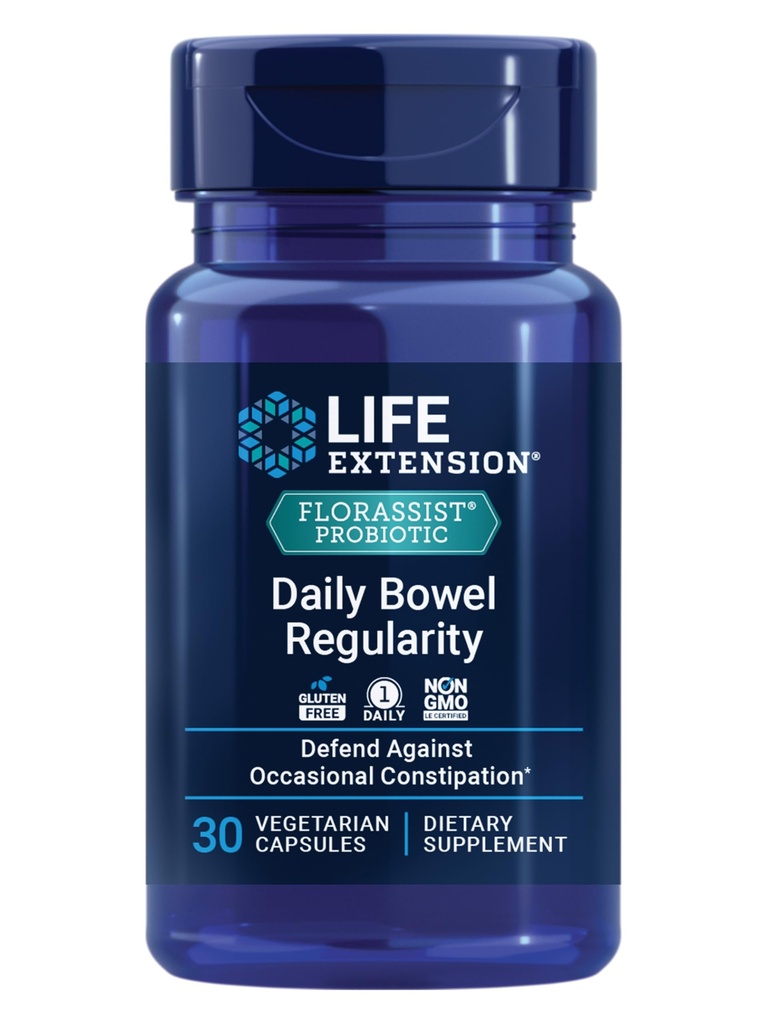 Life Extension FLORASSIST Daily Bowel Regularity, 30 Vegetariánske kapsuly