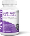 Bone Health Calcium Minis Tablety, Vápnik Doplnky w/Vitamin D3, Magnézium, Zinok, Meď, Mangán, Minerály na podporu kostnej sily, Kolagén výroby, Immune Health, 180ct