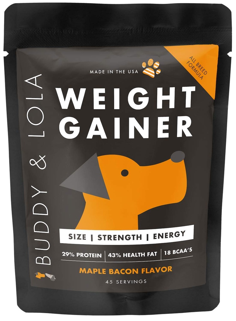 Buddy & Lola Dog Váha Gainer - pes doplnok pre zvýšenie telesnej hmotnosti - pes Protien prášok pre Max svalového staviteľa, vysoký kalórií doplnok pre všetky psy a plemená inc Bully. Pro Food Topper - Vyrobené v USA