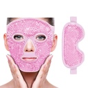 ZNÖCUETÖD Tvárová očná maska Ice Pack pre zníženie opuchnutosti, tašky pod očami, Puffy Tmavé kruhy, Migréna, Hot/Cold Pack soft Plush Backing (Pink-(1*Eye Mask+1*Face Maska)