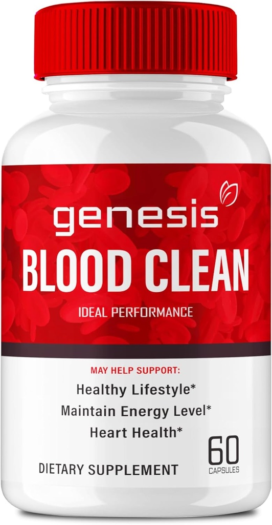 Genesis Blood Clean Capsules - Advanced Formula Supplement for Maximum Strength - Natural Blood Vessel Cleaner, GenesisBlood Clean Pills, GenesisBloodClean Pastillas Reviews (60 Capsules)