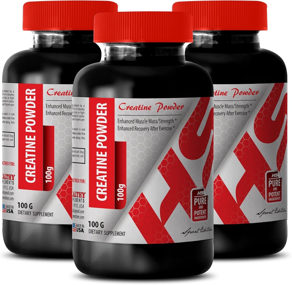 Body Builder for Men - CREATINE Powder 100G - Kreatín hromadne - 3 fľaše (Powder)