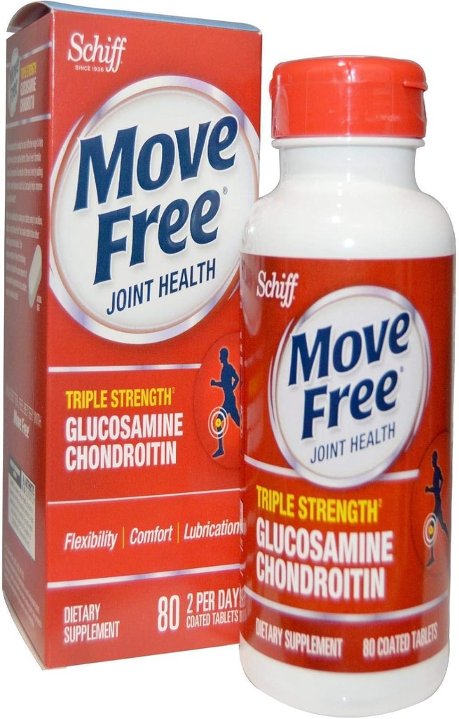 Schiff Move Free Advanced , Triple Strength Plus MSM & Vitamín D3, 80 obalené tablety