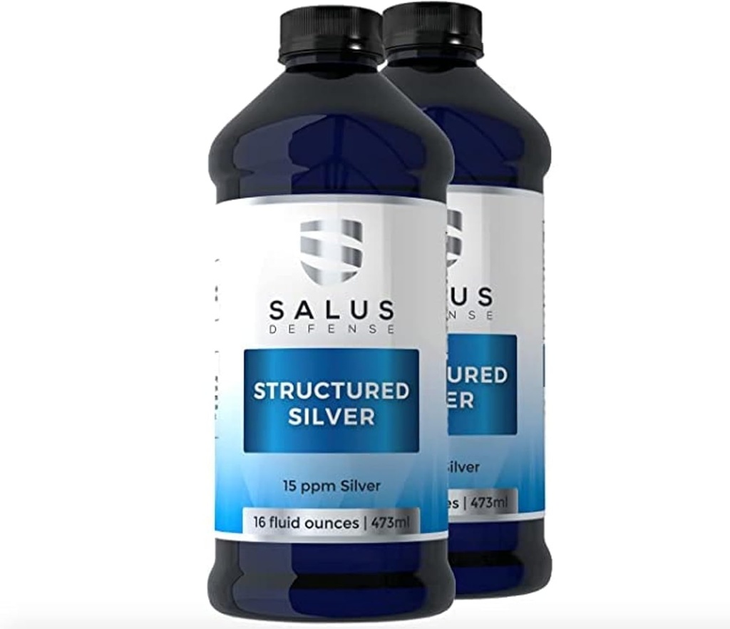 Štruktúrovaná strieborná kvapalina - Denná imunitná podpora doplnok s 15ppm Advanced Strieborná technológia - všetko prírodné bez prísad - 16 Ounce fľaša (2 balenia)