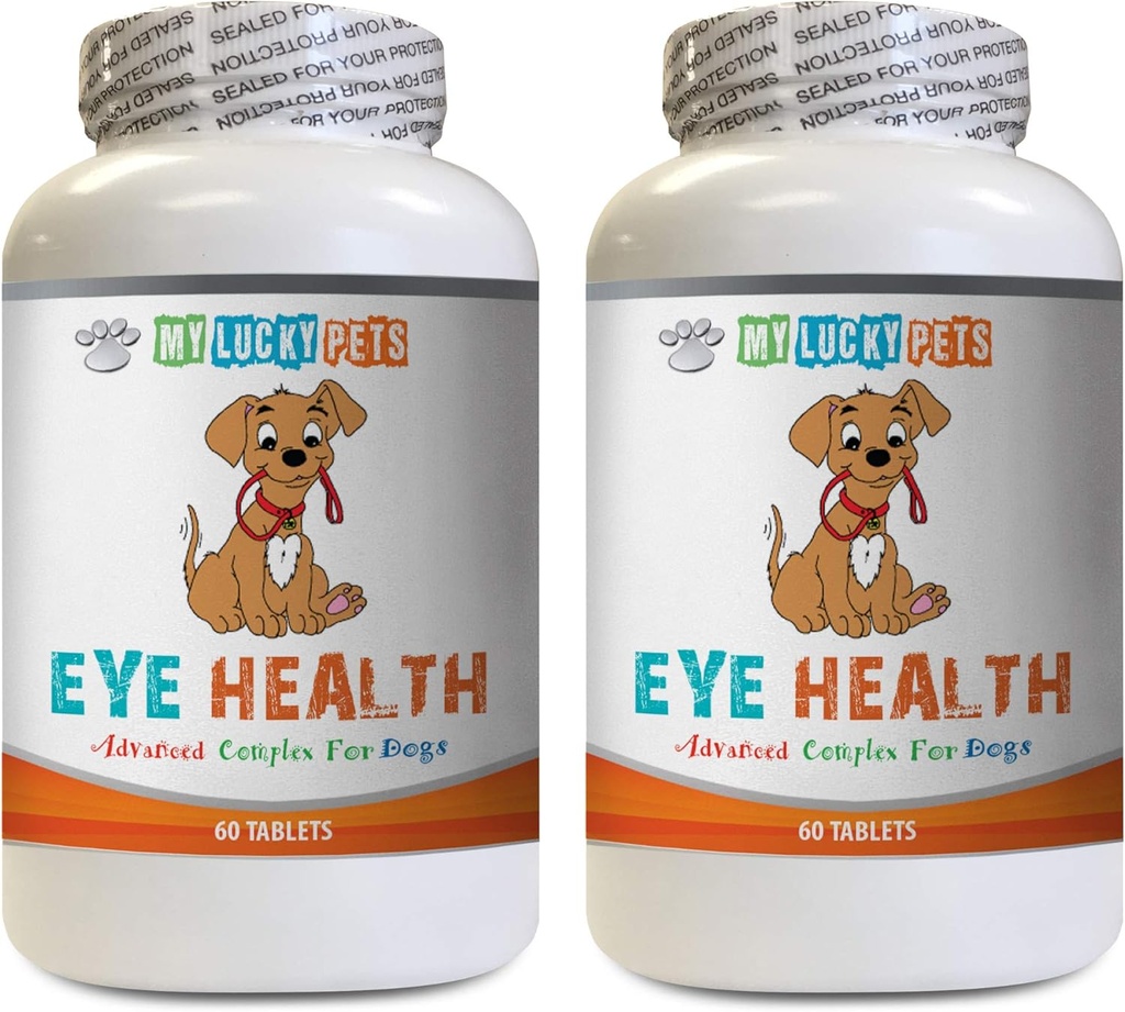 Psie oko doplnok - pes zdravie očí - Advanced Formula - Výhody - Imunitná podpora - Pes vitamín srdce - 2 fľaše (120 Treats)