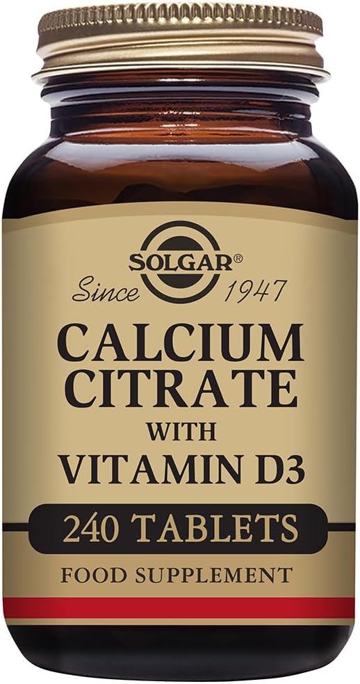 Solgar Citrát vápenatý s vitamínom D3 tablety, 240 počet (Pack of 1)