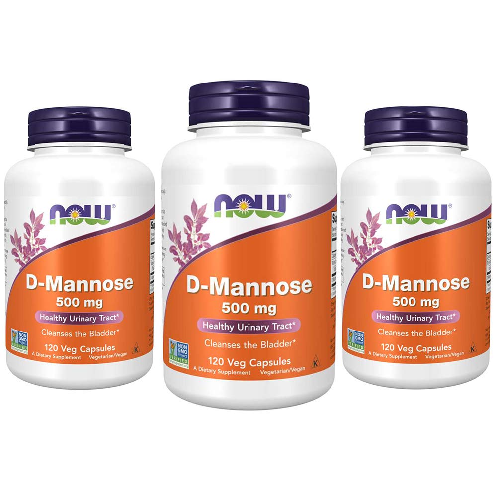 Teraz Foods Supplements, D- Mannose 500 mg, Non-GMO Project Overené, Zdravé močové Tract*, 120 Veg Kapsule (Pack of 3)