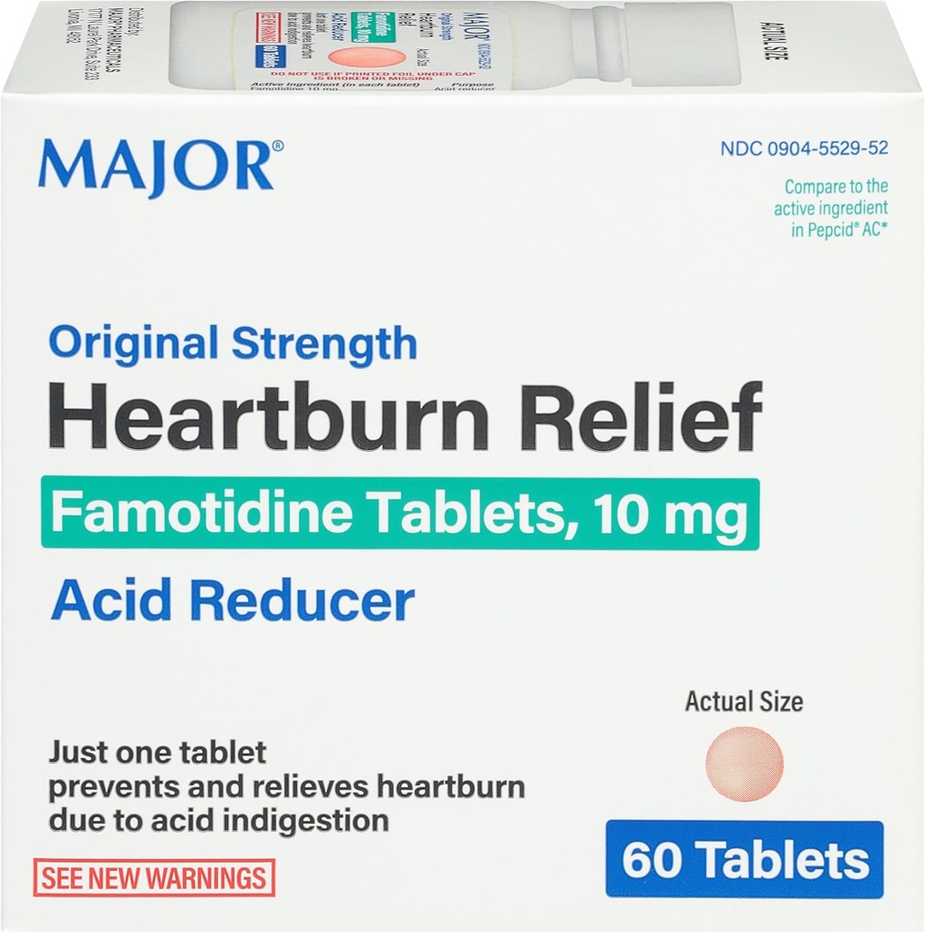 Veľká pôvodná sila relaxácie pri pálení záhy - Famotidín tablety, 10 mg - kyselina Redukcia - 60 tabliet
