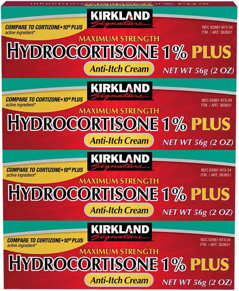 Kirkland Signature Hydrokortizón 1% Plus Anti-svrbiaci krém, 8 Ounces (Pack of 4)