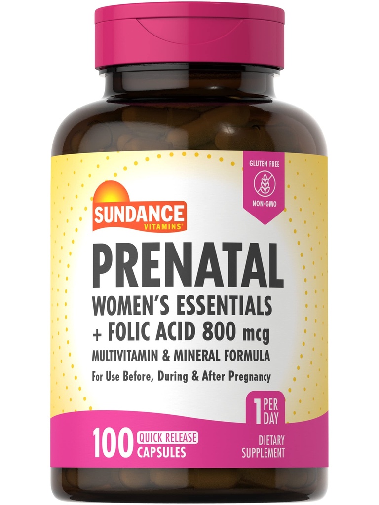 Sundance Prenatálny multivitamín s kyselinou listovou 100 Quick Release Kapsule 800 mcg 