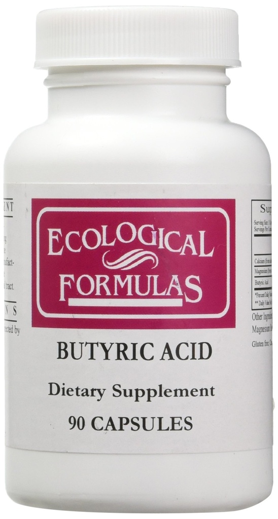 Ekologické Formuly kalcium Magnézium Butyrat (kyseliny Btyric), podporuje zdravie Gut. 1-Pack, Krém, 90 Kapsule