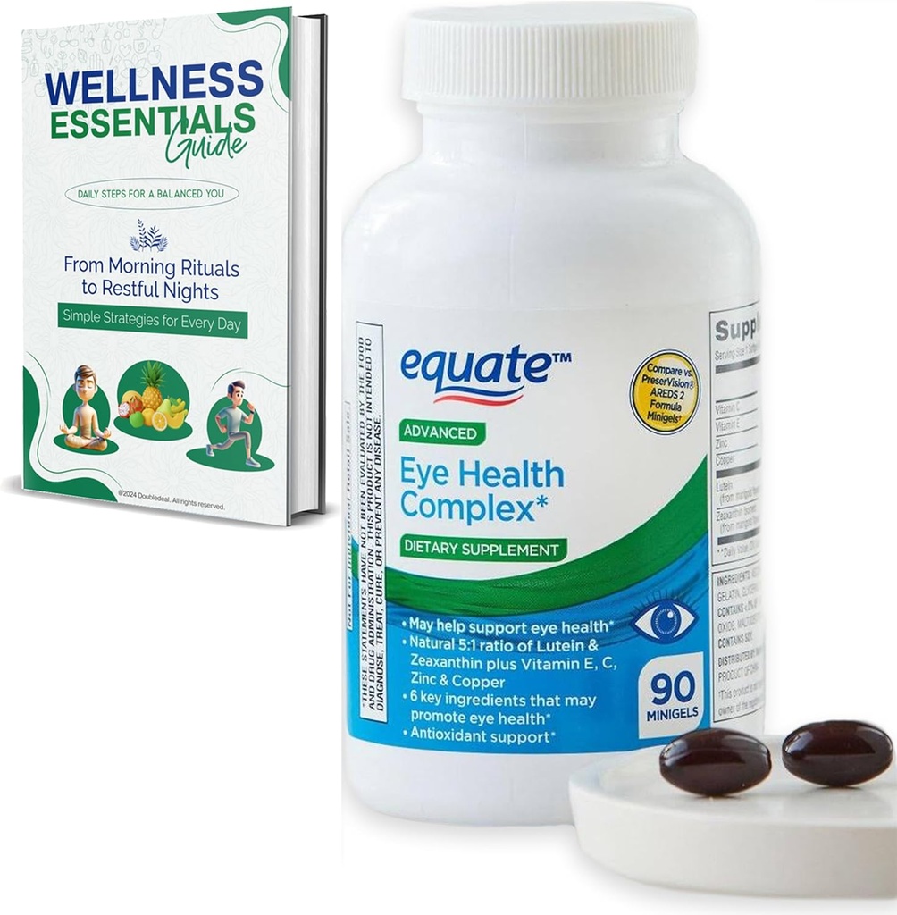 Advanced Eye Health Minigels 90 Count, Carotenoid Blend s lutein & Zeaxantin + Vitamíny E, C, Zinok a meď (45 dní dodávky)