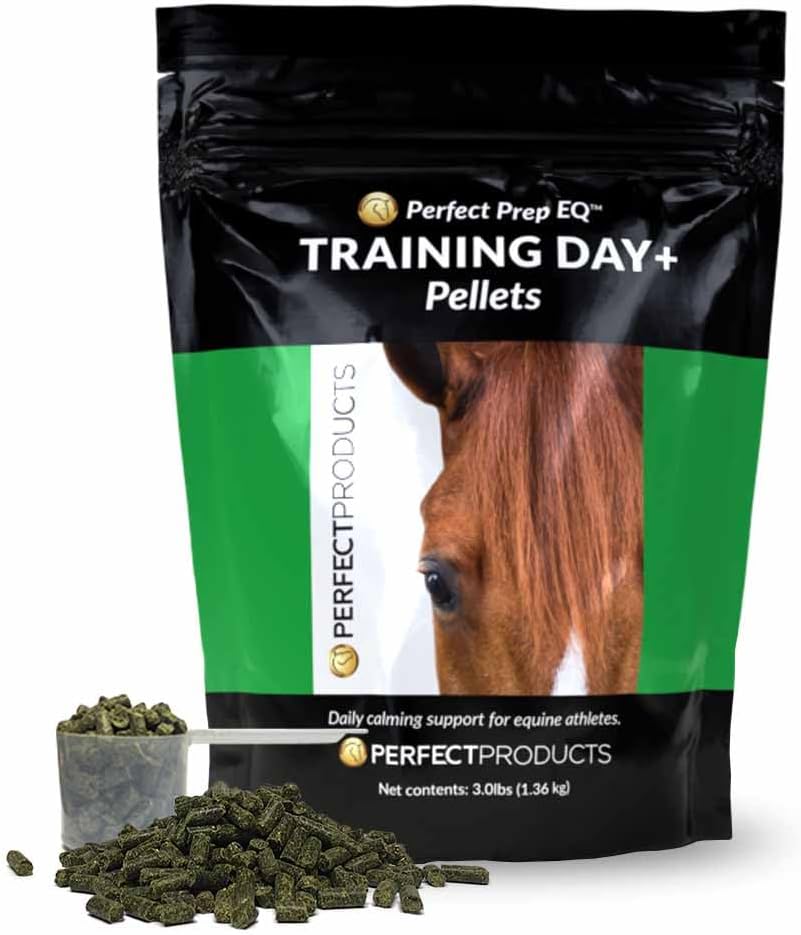 Perfektná príprava EQ Tréningový deň+ Pellety Zobraziť bezpečné kone Ukľudňujúce doplnok (3 lb)