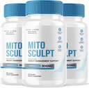 Rize laboratory MitoSculpt Tabletky na chudnutie - Sculpt Vaše ideálne telo s MitoSculpt Advanced Formula Kapsule, Doplnok na premenu Mobilizovaný Ukladaný tuk na palivo (180 Kapsule) (Stock of 3)