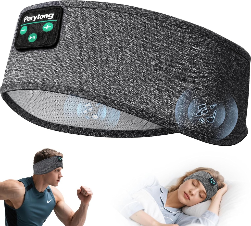 Perytong Spánkové slúchadlá, Bluetooth Športové Slúchadlá s ultra-Thin HD Stereo reproduktory ideálne pre spanie, cvičenie, Jogging, Yoga, Insomnia, Air Travel, Meditácia