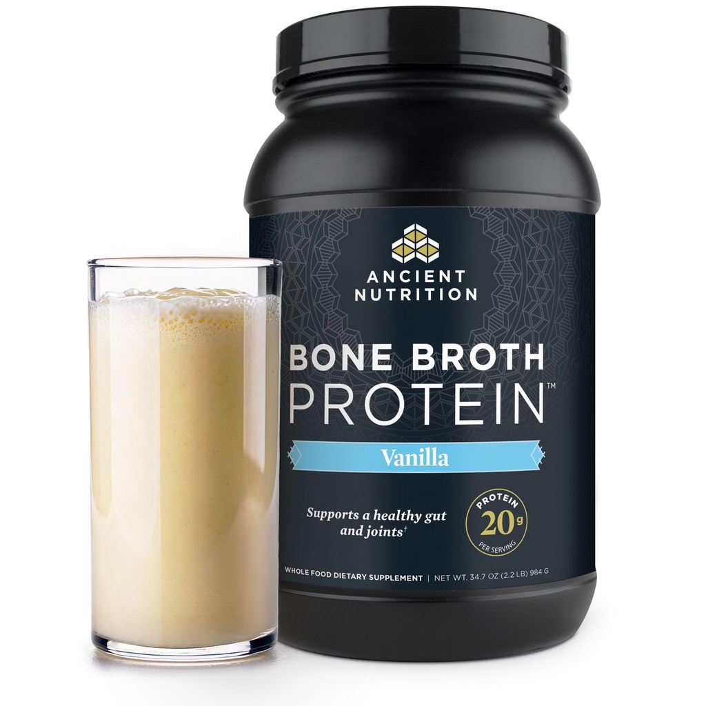 Staroveká výživa Tráva Fed, Bone Rot Protein Powder, 20g Protein, Hydrolyzed Collagen Peptidy, Keto & Paleo Friendly, Supports Joint, Gut Health, Vanilla, 40 Servings