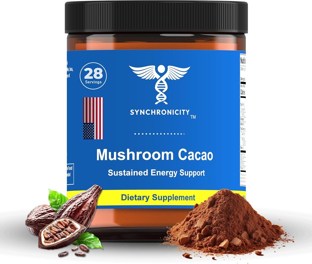 Huba Cacao Adaptogen Energy & Focus Drink Powder Supplement. Silná 8:1 Lions Mane, Cordyceps & 3 Cocoa/cacao Extract Blend from Yale DRS. Všetky prírodné kávy Alt Nootropic & Nutrient Superfood
