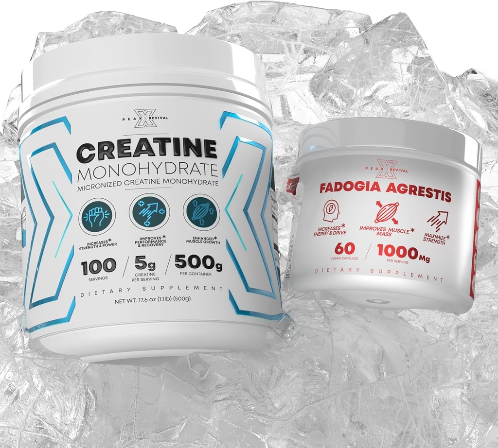 Performance Micronized Creatin Monohydrate Powder Supplement + Fadogia Agrestis Gluten Free, Non-GMO, Vegan