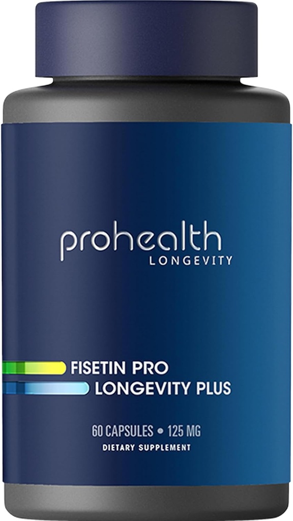 ProHealth Fisetin Doplnky-15X Lepšia absorpcia z polyfenol Blend + MCT Oil. 3. strana testované Pure. USA Vyrobené. Výkonný antioxidant + senolytikum. Fisetin Supplement 125 mg X 60