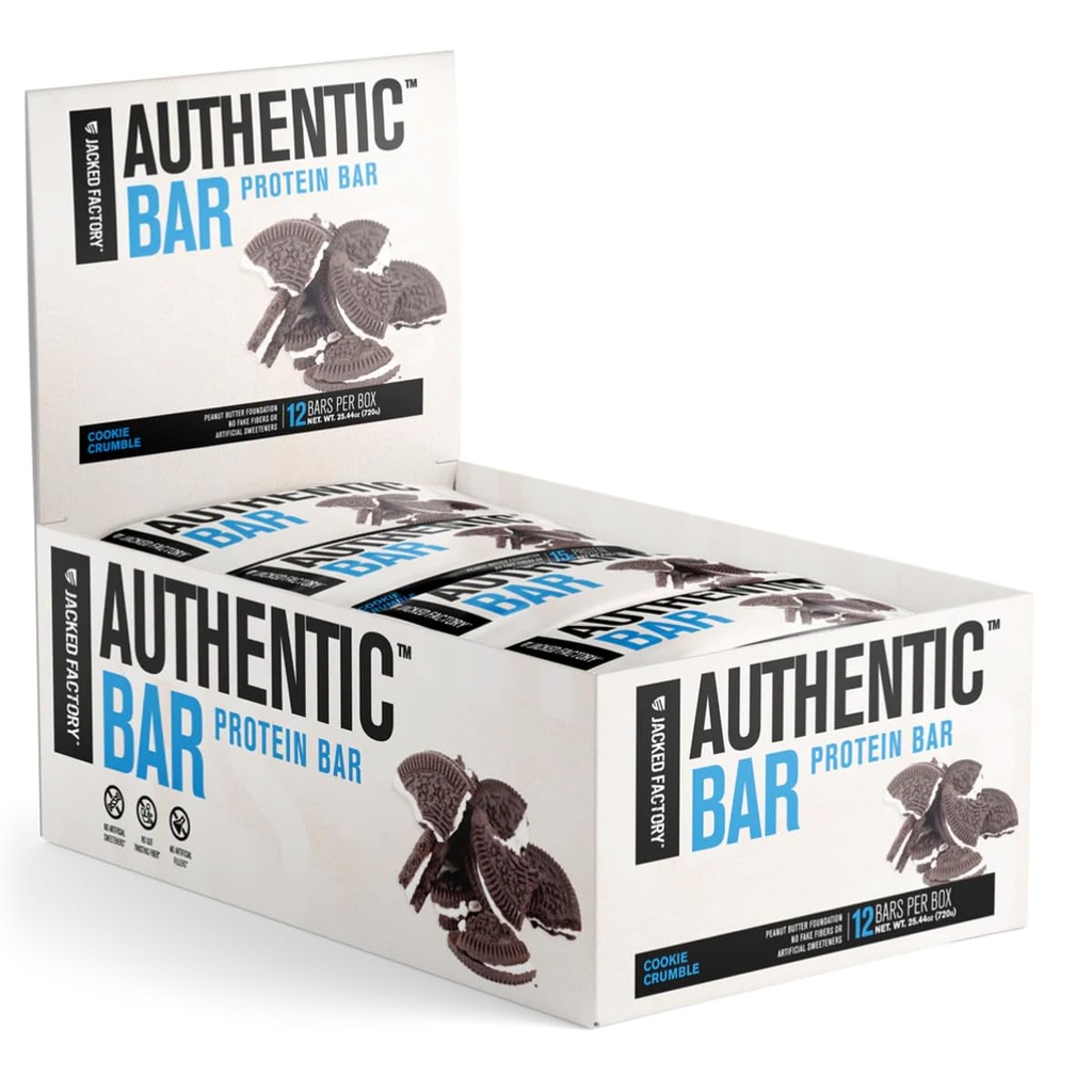 Autentické Bar Cookie Crumble Protein Bars - Chutné jedlo Replacement Energy Bars w/ 15g Srvátka Proteín Izolát, Prírodné Cukry z čistého medu, zdravý tuk arašidového masla nadácie - 12 Balenie