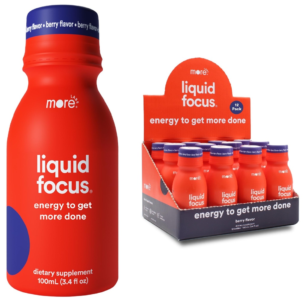 Viac Labs Liquid Focus, Nootropic Smart Drink s výkonnými antioxidantmi a adaptogénnymi bylinami pre energiu a koncentráciu, 150 mg kofeínu (Pack of 12)