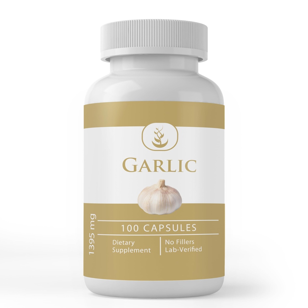 Pure Original Ingrediencie Cesnakové kapsule, (100 Kapsule) Always Pure, No Additives Or Fillers, Lab Overified