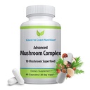 Advanced Mushrom Complex - Lion's Mane, Reishi, Cordyceps, Chaga, Turkey Tail, Maitake 10X Mushrom Blend Superfood 