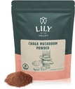 LILY of the VALLEY Chaga Mushrom Powder - Chaga Extract Superfood for Chaga Tea, Smoothies and Beapers - Keto Friendly - Vegan & Gluten-free - Balené v odolnom vrecku (16oz, 453g)
