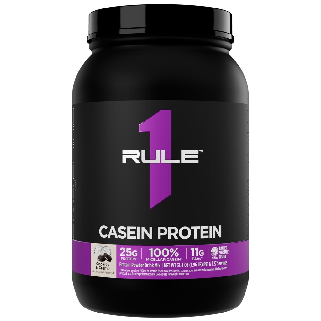 Pravidlo 1 Kazeín Proteín - 25g Bielkoviny a 11g EAA na podávanie od Slow-Release Micellar Casein pre nočné zotavenie a trvalé dodanie medzi jedlami (2 libry*, Cookies & Crème)
