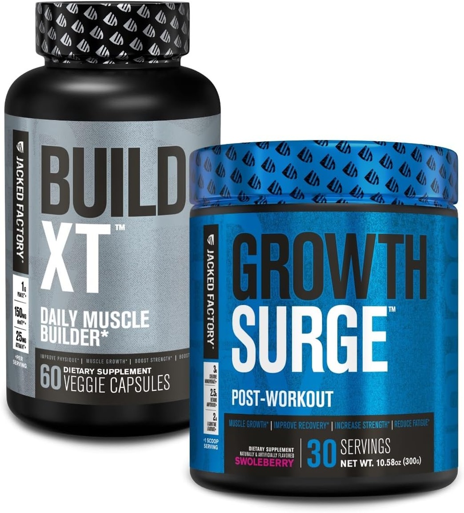 Jacked Factory Build-XT Daily Muscle Buider Supplement, Rastový chirurg Post cvičenie zotavenie a rast svalov