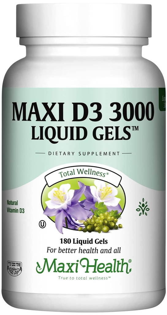Maxi Zdravie Vitamín D3 3000 IU 75 μg Vitamín D doplnok pre zdravé kosti, zuby, imunitná podpora - VIT D3 doplnok Ľahko prehltnúť non-GMO, doplnok pre mužov a ženy