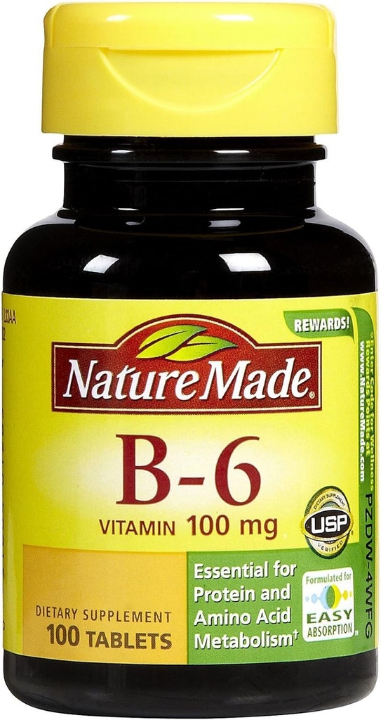 Nature Made Vitamin B6 100 mg Tablety, 100 pl