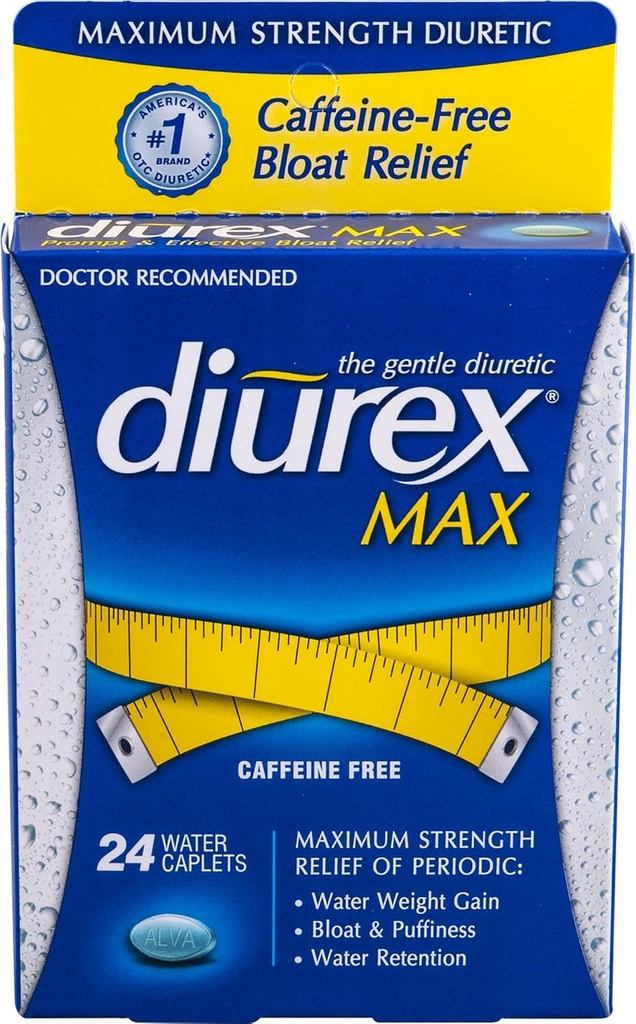 Diurex Max Water Caplets Caffeine Free - 24 Caplets, balenie po 2