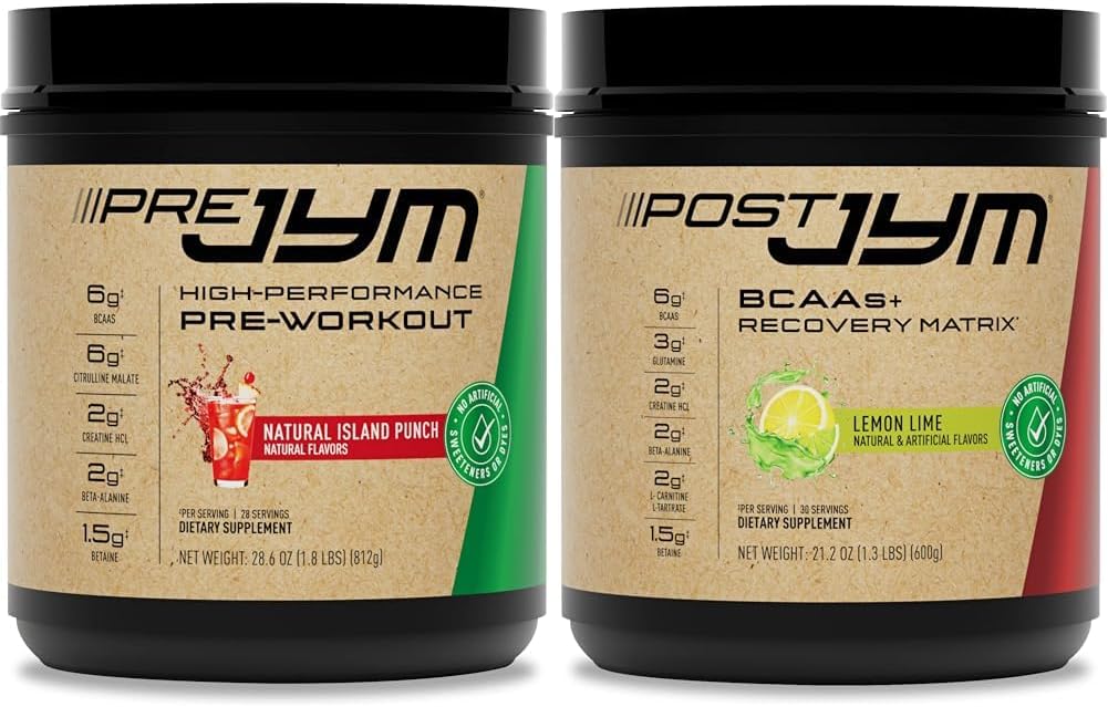 JYM pred tréningom, po tréningu, a BCAA svalovej budovy doplnky Bundle s pre JYM Powder, Post JYM Active Matrix, 30 slúži každý