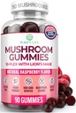 Svetový prvý hubovitý komplex Gummy - 10x Huba Supplement w Lions Mane (90 žuvačiek 2500mg/serving) Nootropic Brain Supplement, Immune Support & Stres Relief - Nahradiť tabletky a kapsule, 7-Keto