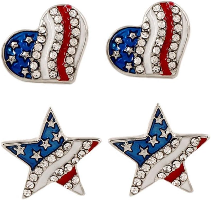 PRETYZOOM Patriotické náušnice Americká vlajka Eadrop pre ženy Šperky Eadrop Ľahké módne Party príslušenstvo