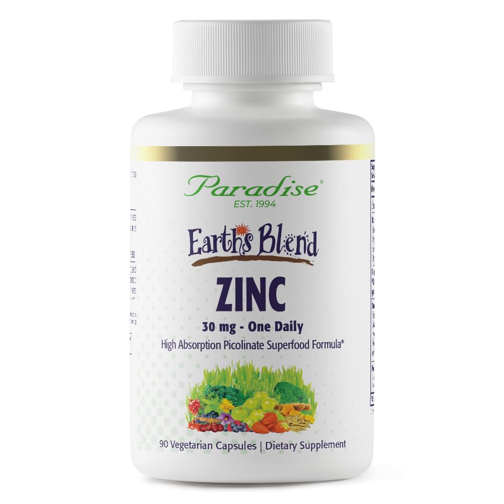 Rajové byliny Zinok Doplnky s pikolinátom a prírodou C, pre Imunitnú podporu, Super Potent, Ultra Pure, Gluten Free, non- GMO, Vegan, 30 mg, 90 Kapsule