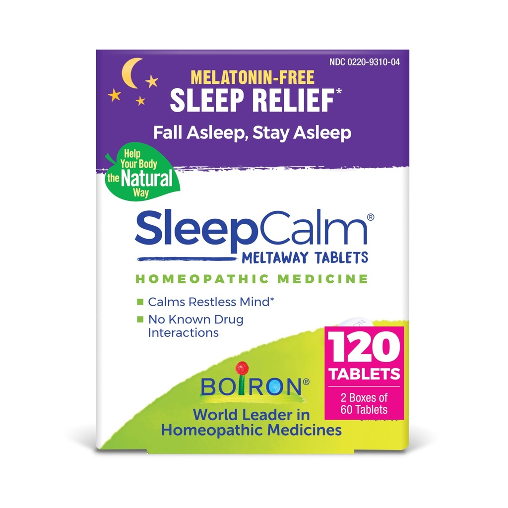 Boiron SleepCalm Sleep Aid pre hlboké, relaxačné, Restful Nighttime spánok - Melatonín-free a Non Habit-Forming - 60 Počet (Súbor 2)
