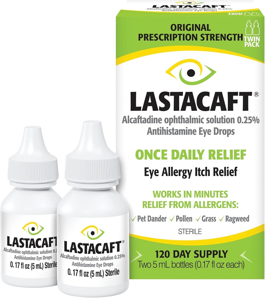 LASTACAFT raz denne očné alergie svrbenie Relief kvapky, (2 Počet) 120 Day Supply, Exclusive