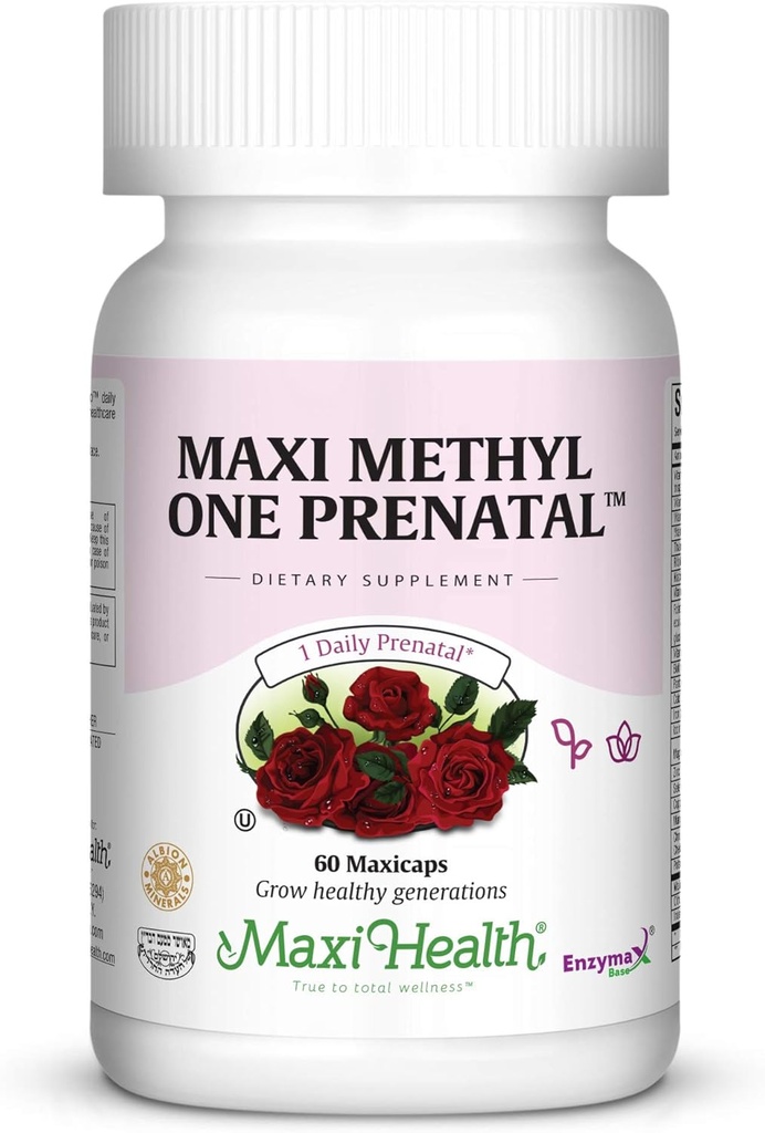 Maxi One Per Day Prenatal Formula s Metylated Folát a nežné železo, 60 Počet