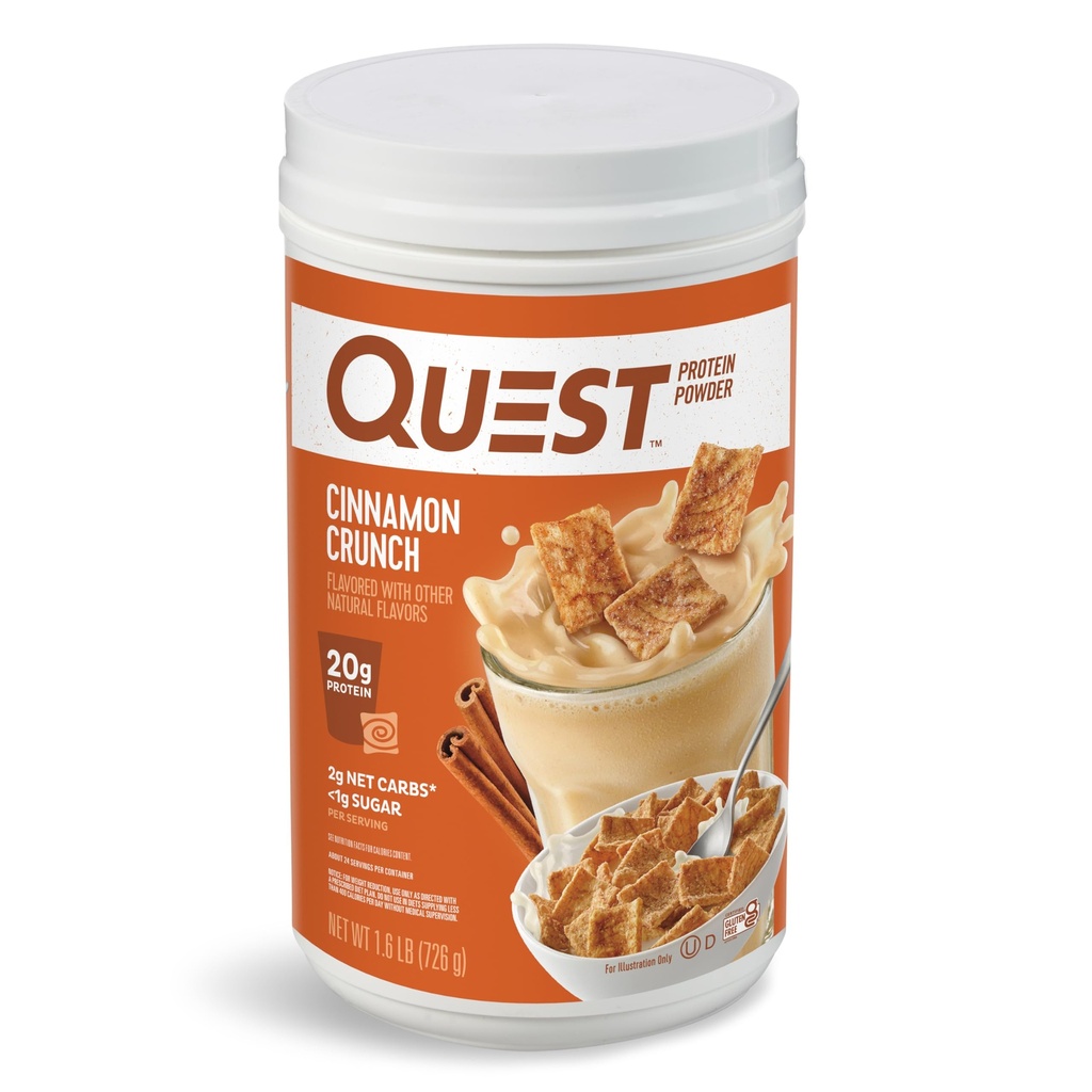 Quest Nutrition Curnch Protein Powder, 20g Protein, 2g Net Carb, 1g Cukor, Low Carb, Gluten Free, 1.6 libra, 24 Servings