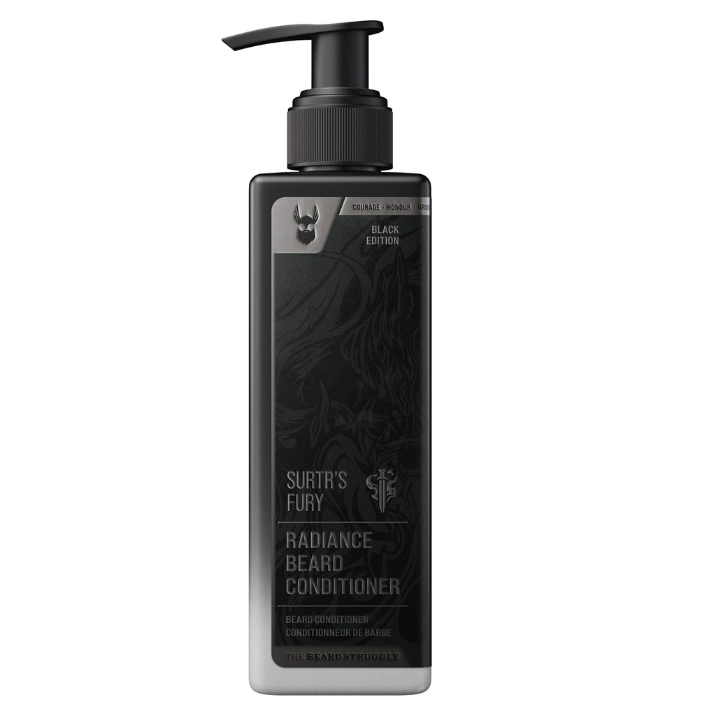 Medvedí boj - Marksmanov beardový kondicionér - Surtr's Fury, Platinum Collection - Výživný, mäkký a posilňujúci medvedík - Radiance Beard Conditioner pre mužov (8 Fl oz)